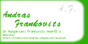 andras frankovits business card